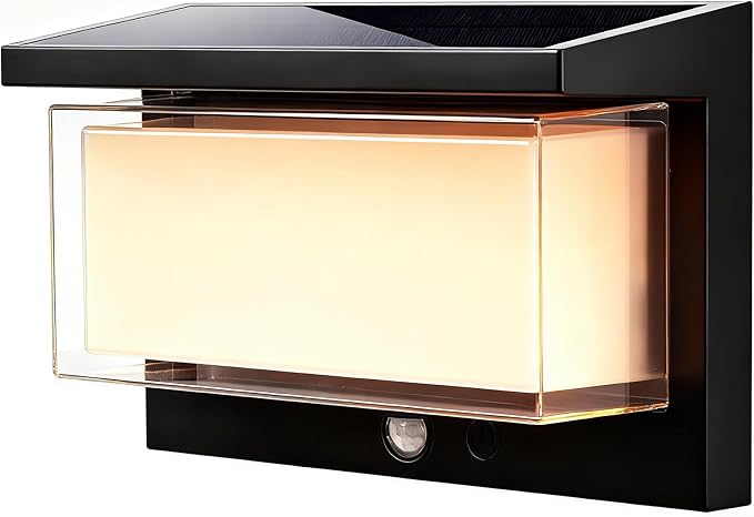 Solarbetriebene Außenleuchte Für Den Hof, Solarbetriebene Haushaltsleuchte Mit Bewegungsmelder, Wasserdichte Solar-wandleuchte Für Den Außenbereich – Warmes Licht