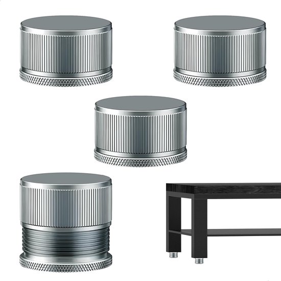 Verstellbare Möbelfüße – Höhe 2,3–3,9 Cm – Rutschfest – Metallfüße – 4er-set – Geeignet Für Tische/schränke