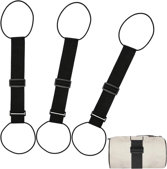 Gepäckgurte – Koffergurte – Gepäcksicherungsgurte – Verstellbare Schnallen – 3er-pack – Schwarz