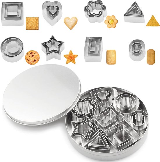24-teiliges Kleines Geometrisches Ausstechformen-set Aus Edelstahl, 8 Formen
