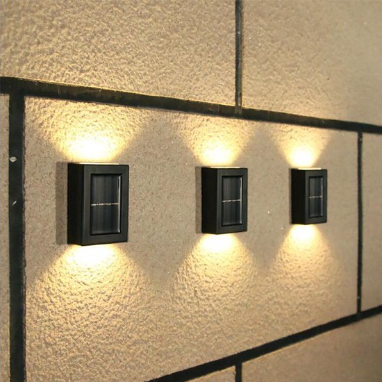 Solarbetriebene Zaunleuchte – 2er-set – Solarbetrieben – Wandleuchte – Beleuchtung Von Oben Und Unten – Wasserdicht – Weißes Licht – Langlebig – Hohe Qualität