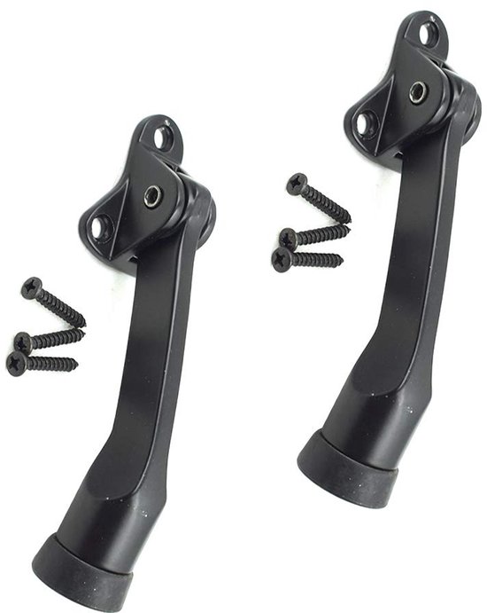 Robuster Türstopper Mit Rutschfesten Gummifüßen, Edelstahl, Geeignet Für Schwere Türen, Verstellbar, Schützt Den Türgriff, 13 Cm, Schwarz