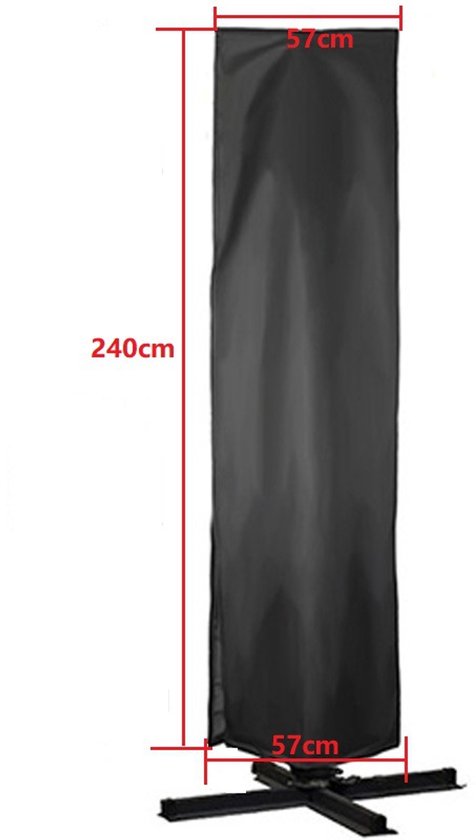 Wasserdichte Schutzhülle Aus Oxford-gewebe Für Sonnenschirme – Schutzhülle Für Einen Einzelnen Sonnenschirm – Stehschirm 57 X 57 X 240 Cm – 210d Schwarz