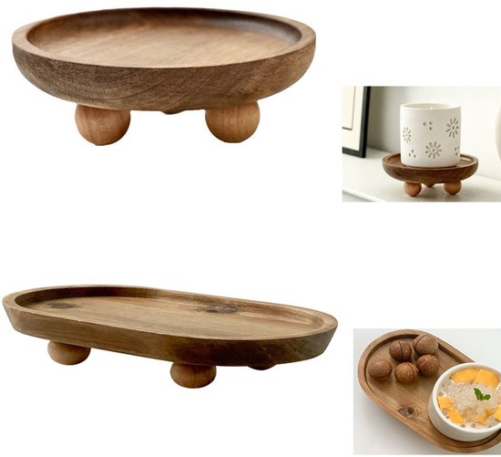 Aromatherapie-tablett Aus Holz – Rund Und Oval – Zur Aufbewahrung Von Aromatherapieprodukten, Seife, Schlüsseln Und Parfums – Braun