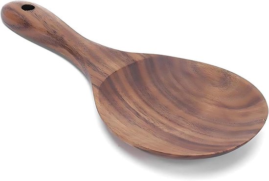 Reiskocherlöffel Aus Naturholz - Antihaftbeschichtet - Zum Aufhängen Geeignet - Für Reis Und Kartoffelpüree - Ein Ideales Einzugsgeschenk.