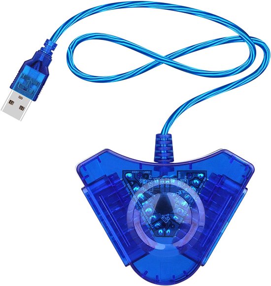 Usb-adapterkabel Für Sony Ps1/ps2-controller (kabelgebunden) Zum Anschluss An Den Pc – Farbe: Blau