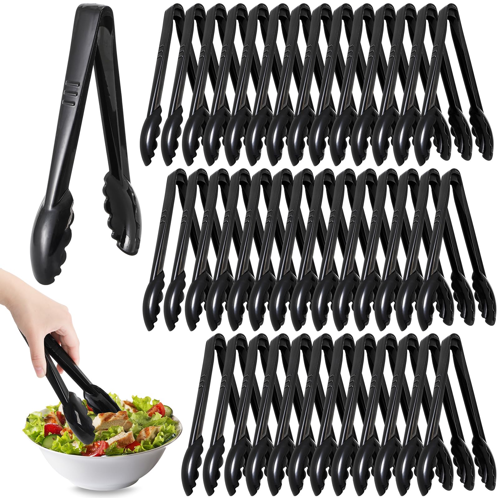 40er-packung Kunststoffzangen, 23 Cm Lange Einweg-buffetzangen, Robuste Fächerförmige Servierzangen, Grillzubehör In Großpackung Für Partys