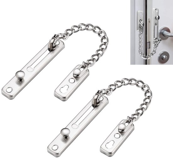 Türkette, Türstütze, Türkette, Türschloss, Schrankschloss, Sicherheitsschloss, Kindersicherung, Edelstahl, Inklusive Schrauben, Kettenlänge 185 Mm