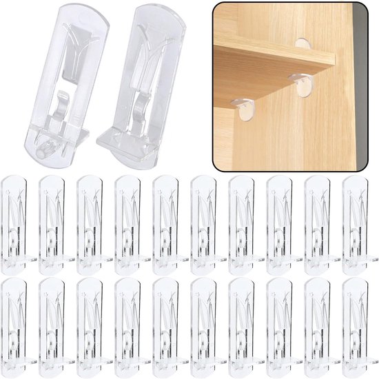 20 Stück 6,9 Mm Transparente, Selbstverriegelnde Kunststoff-regalträgerstifte Für Schränke Und Möbel (3/4" Dick)