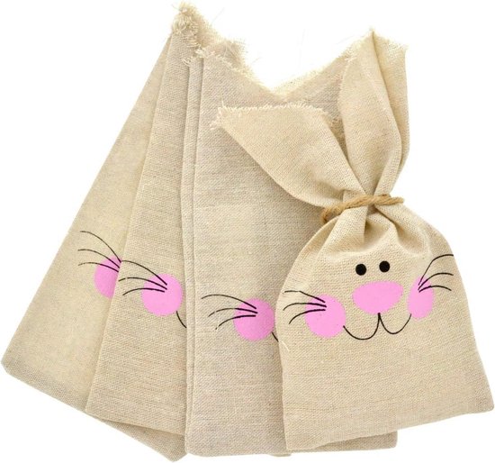 24 Oster-süßigkeitentüten - Jutebeutel Mit Kordelzug Für Süßigkeiten Und Geschenke - Perfekt Für Ostereiersuchen Und Osteraktivitäten (braun)