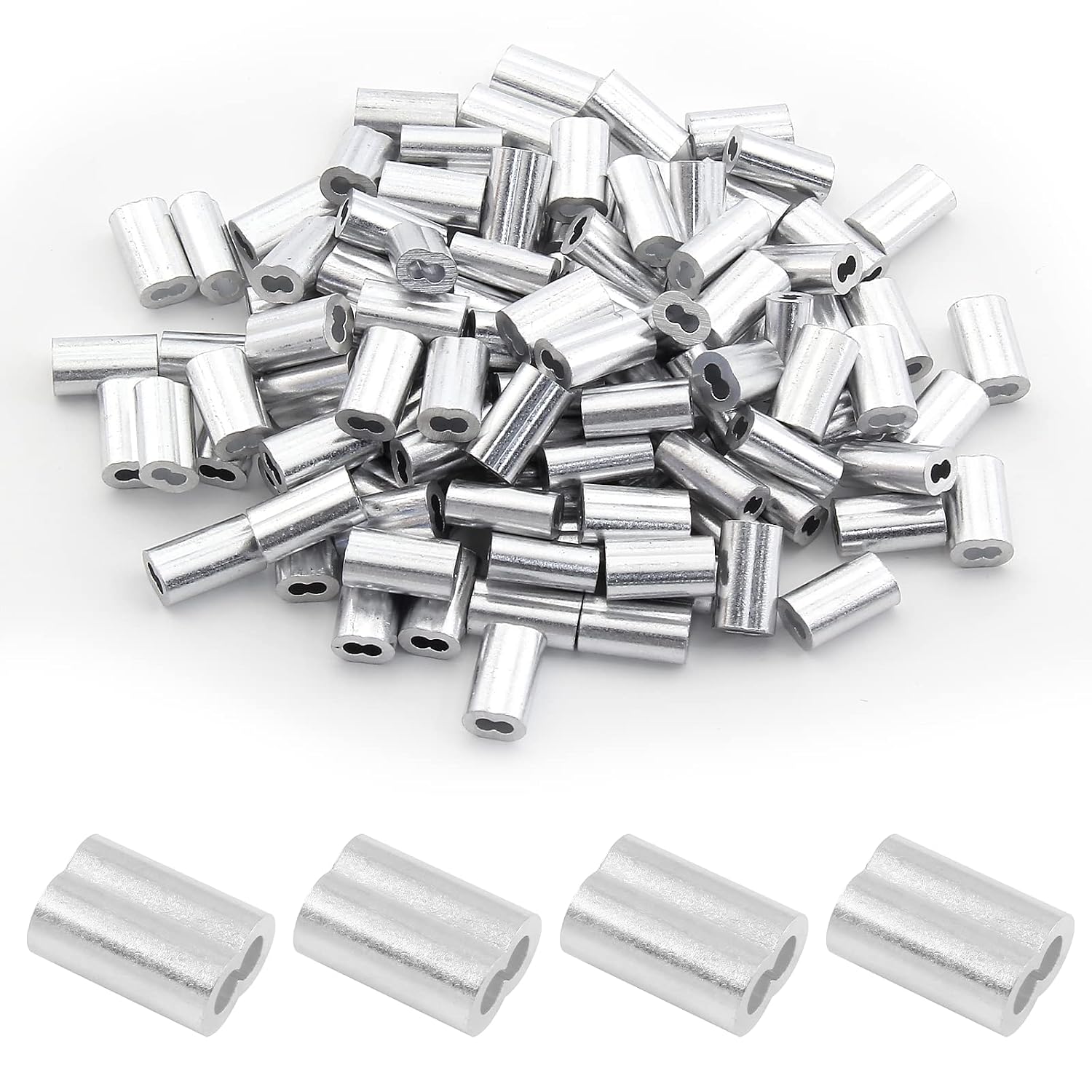 200 Stück Aluminium-quetschringhülsen (2 Mm) Für Drahtseile Und Kabel