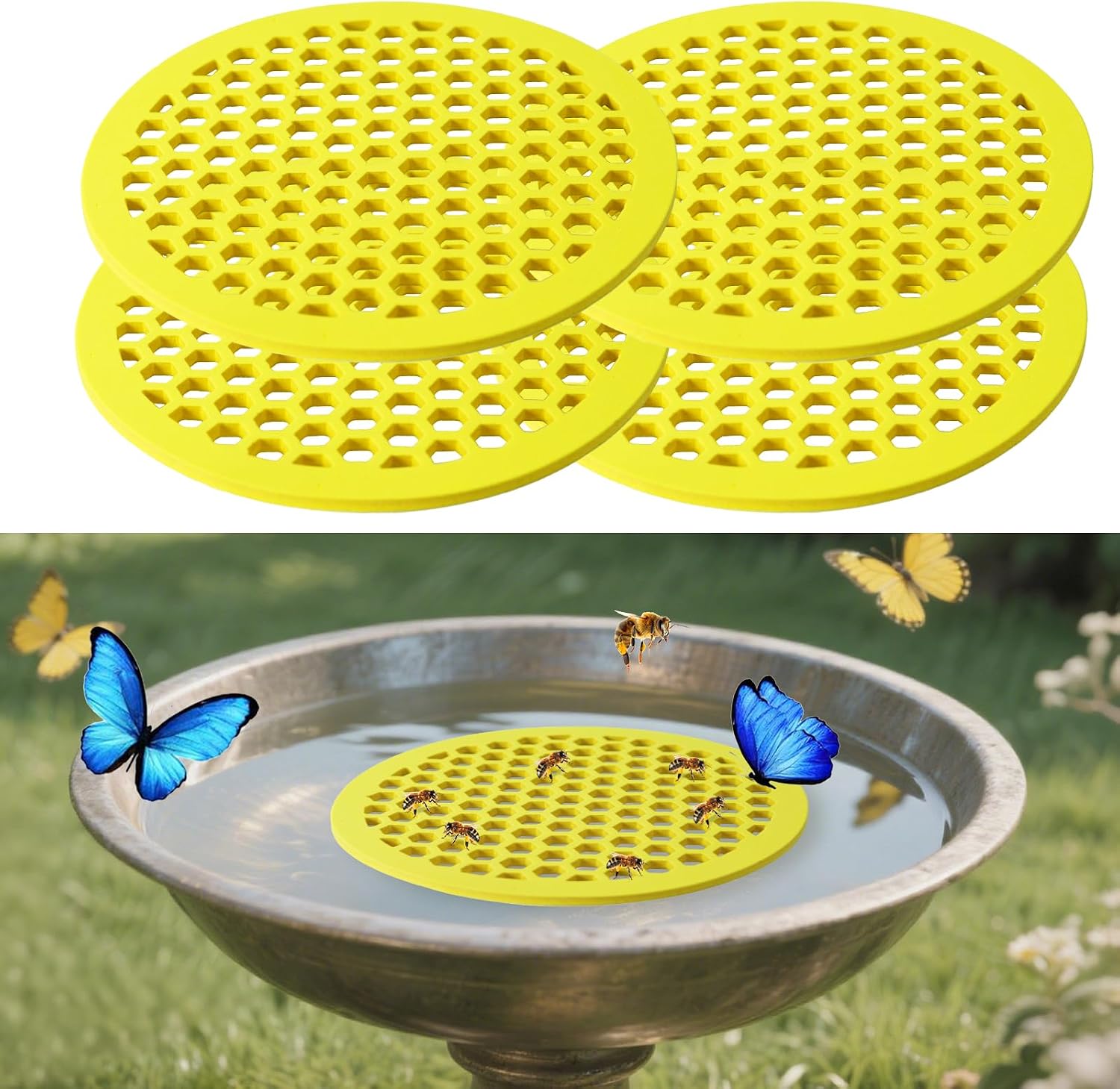 4-teiliges Set Schwimmender Bieneninseln, 20 Cm – Wasserstation Für Garten, Teich & Springbrunnen