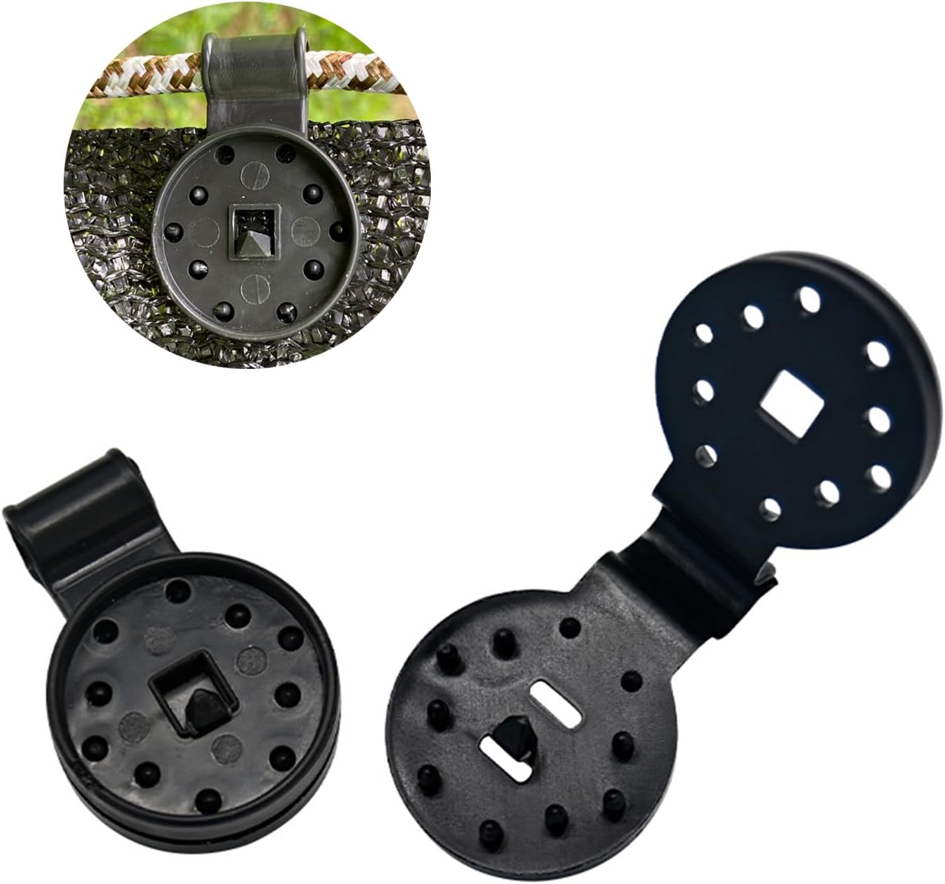 Schattierungsnetze Und Winddichte Netzclips, 50 Stück Pro Packung, Mit Kunststoffgewebe, Geeignet Für Gewächshäuser Und Gärten, Schwarz (mit Haken).