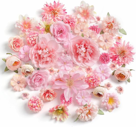 Seidenblumenstrauß – 48 Stiele – Kunstblumen – Kunstblumenmischung – Kunstblumenstrauß – Heimdekoration – Für Bastelprojekte, Mädchen