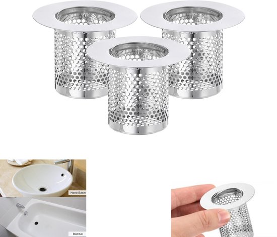 3er-pack Edelstahl-duschablauffilter, Bodenablaufabdeckung, Spülbeckensieb, Haarfänger, 1,57–2,56 Zoll (ca. 4–6,5 Cm), 2 X 2,5 Zoll (ca. 5 X 6,4 Cm)