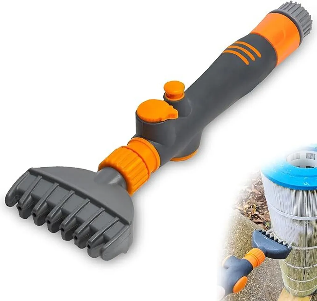 Handbürste Für Schwimmbecken, Schrubber, Spülwerkzeug, Filterreinigungsbürste – Für Pool- Und Whirlpoolfilter, Mit Gartenschlauchanschluss, 1 Stück