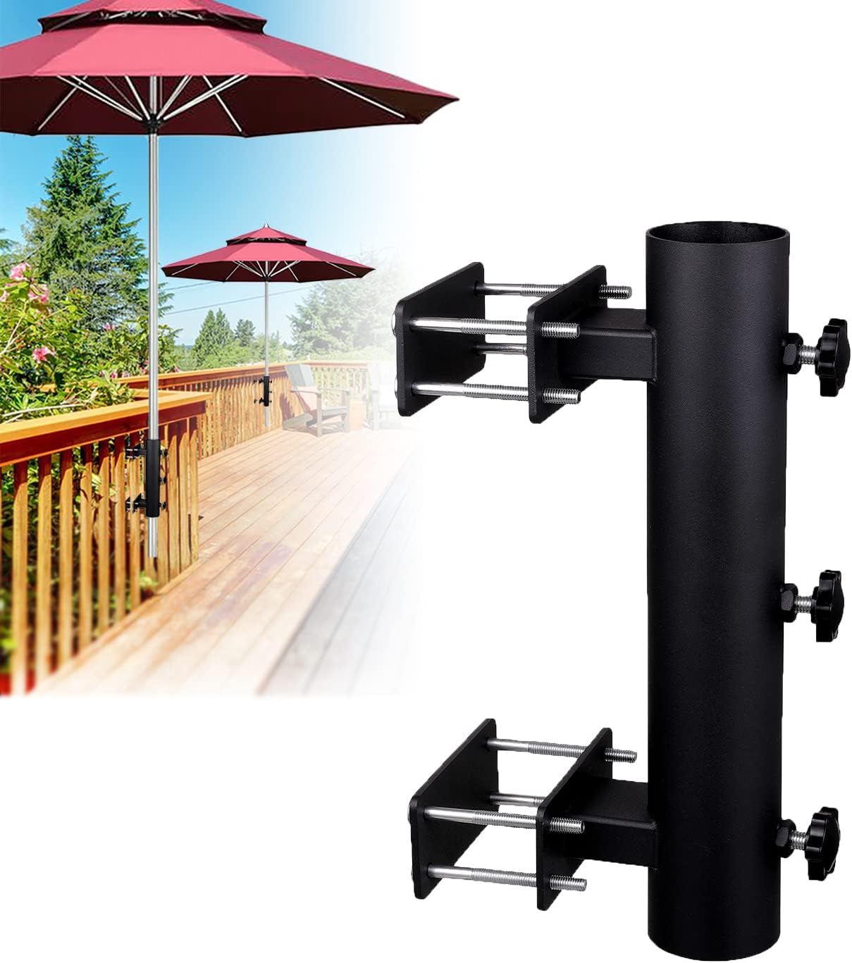 Eine Robuste Sonnenschirmhalterung, Terrassen-sonnenschirmständer-montagehalterung, Bank-begleitstück, Fester Clip Für Terrassen, Geländer, Balkone, Boote