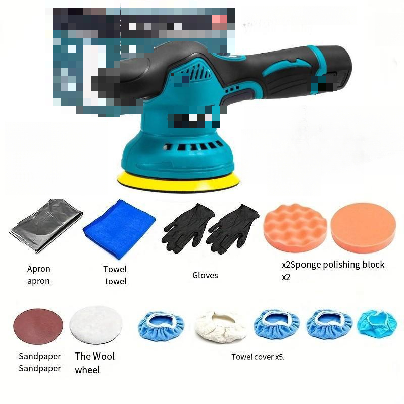 Elektrisches Autopolier- Und Wachsmaschinen-set Mit Schleifpapier (modell 2, Batterie Nicht Enthalten).