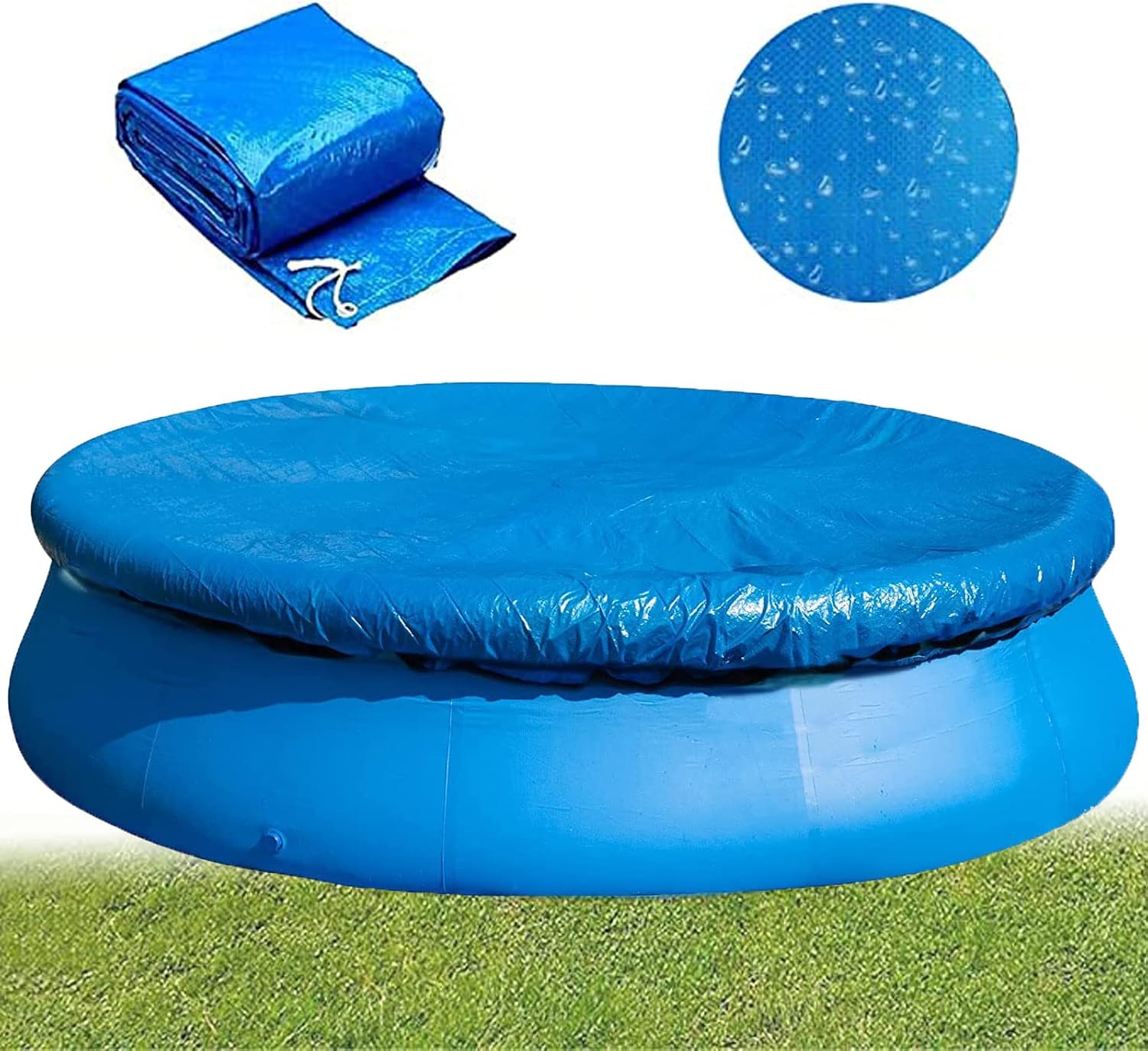Runde Solar-poolabdeckung, Strapazierfähig, Staubdicht, Regendicht, Aufblasbare Abdeckung Für Heimpools, Planschbecken Und Badewannen Mit 305 Cm Durchmesser