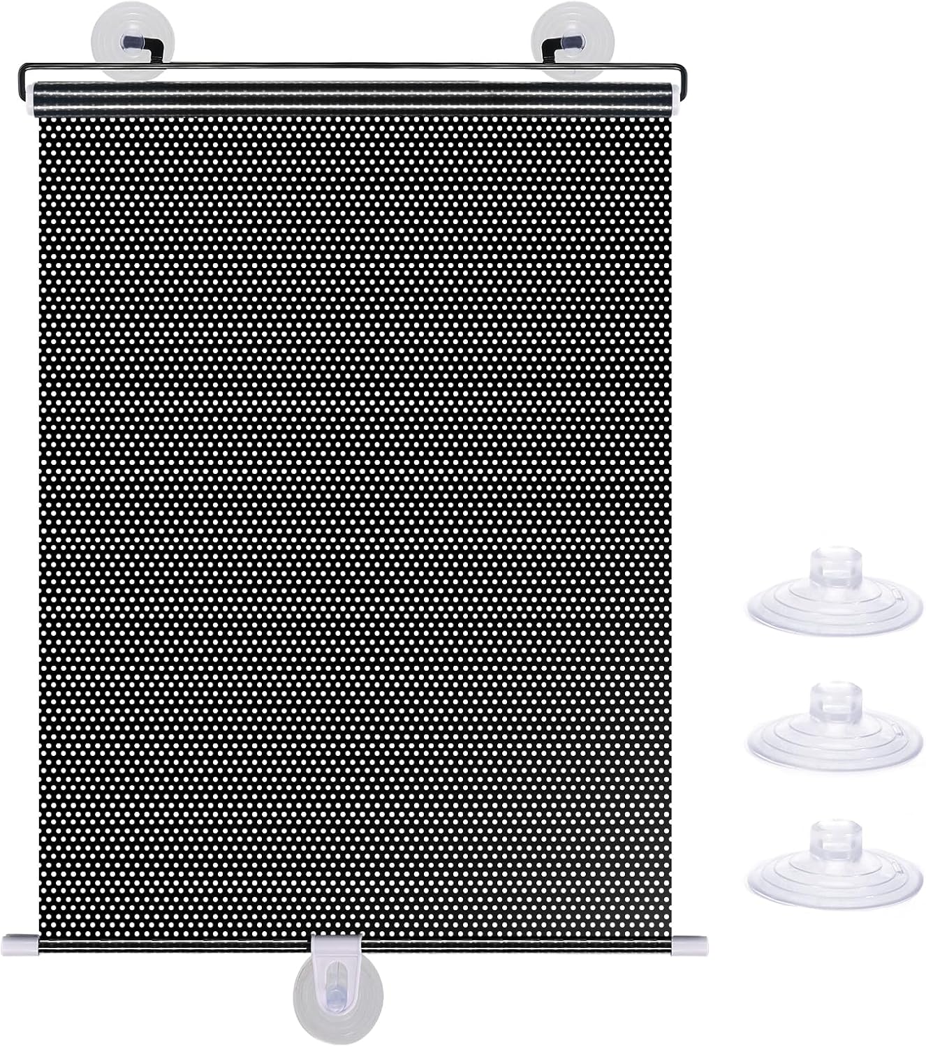 Einziehbares Rollo Mit 3 Saugnäpfen, Schwarzes Verdunkelungsrollo, Tragbares Abdeckrollo, Geeignet Für Zuhause/schlafzimmer/auto (schwarz - 40125cm)