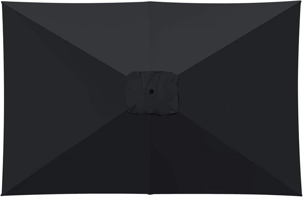 Ersatz-sonnenschirmbezug, Rechteckig, Aus Stoff, Für Terrasse Und Garten, Regendicht, Für 6-streben, Nur Bezug, 2,1 X 1,4 M, Schwarz