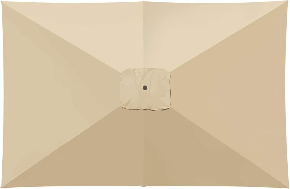 Ersatz-sonnenschirmbezug, Rechteckig, Aus Stoff, Für Terrasse Und Garten, Sonnenschutz, Regendicht, Für 6-streben, Nur Bezug, 2,1 X 1,4 M, Beige