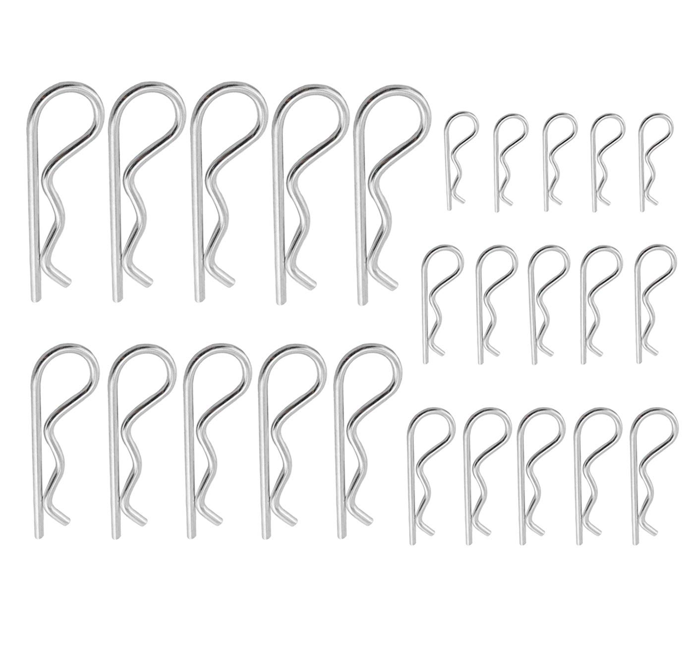 100 Einzelne Stiftkombinationssets, Robuste R-clip-befestigungsstifte, Verzinkte Haarnadeln Für Klettverschlusssysteme – 6 Größen