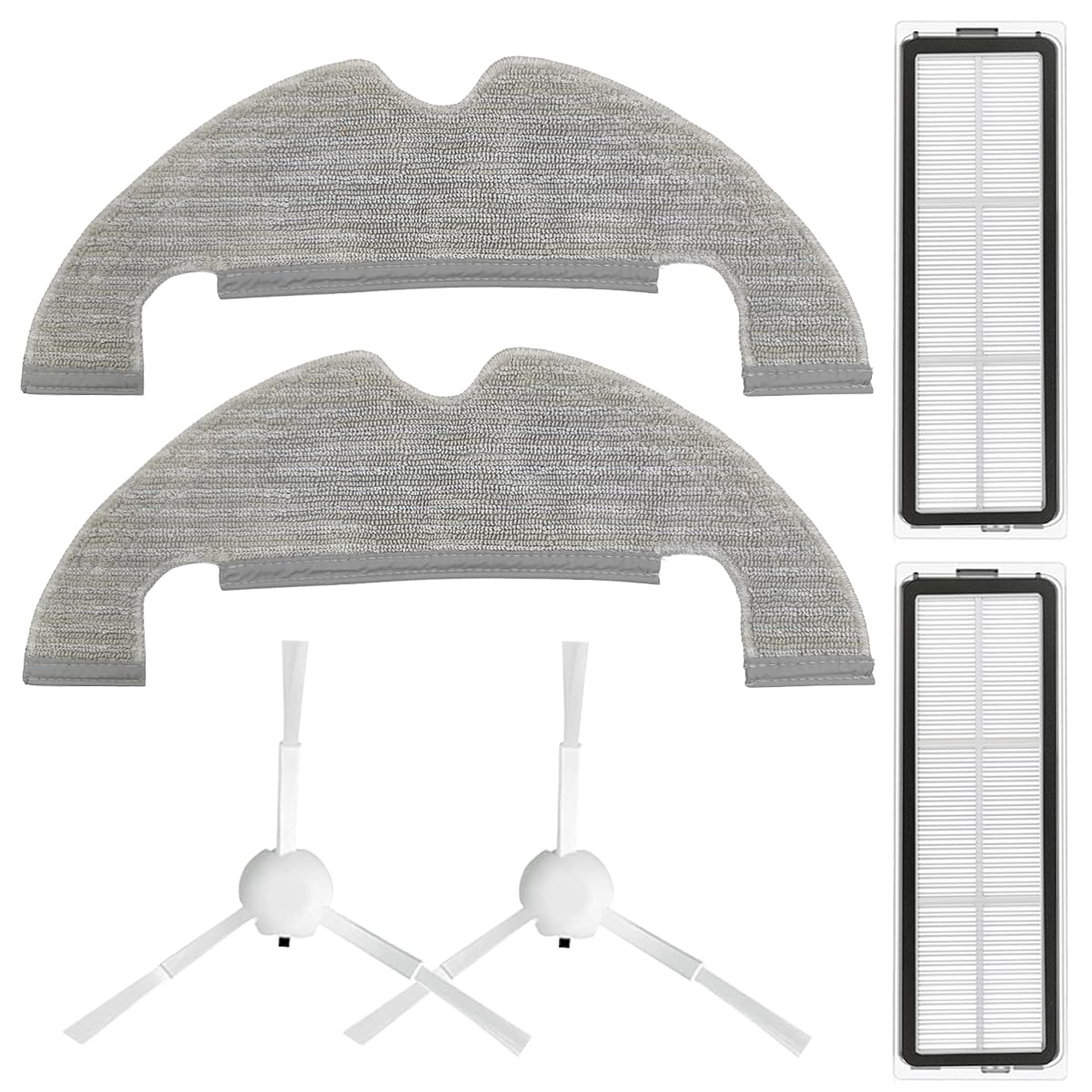 Ersatzteile Für Den Mi Robot Vacuum Cleaner X10, Inklusive 2 Wischpads, 2 Seitenbürsten Und 2 Filtern, Kompatibel Mit Xiaomi X10 B102gl.