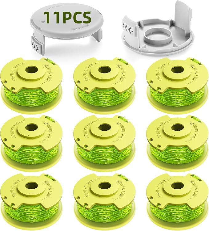 Ryobi One Plus+ Ac80rl3 11ft 0.080" Fadentrimmerspule 9er-packung 2 Kappen