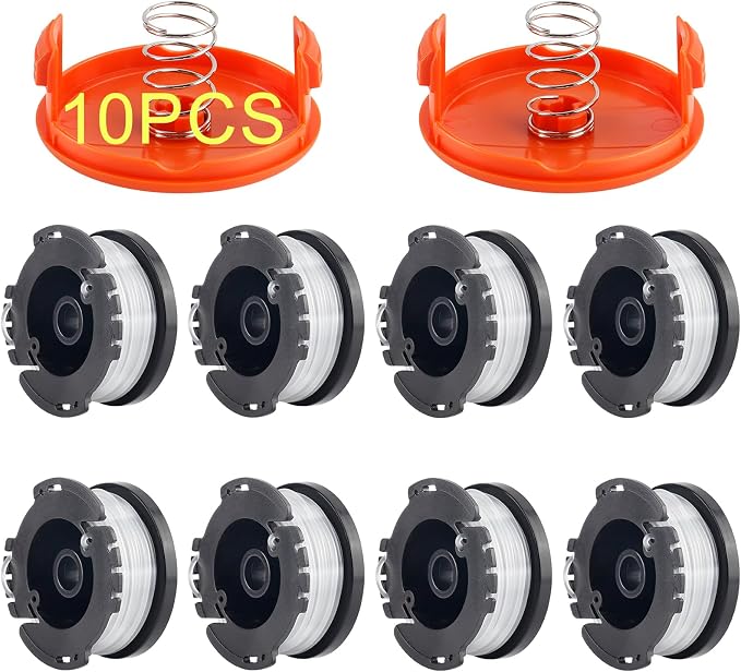 Geeignet Für Black & Decker Rasenmäher Und Für Af-100/af-100-bkp Spulen (8 Spulen, 2 Spulenkappen).