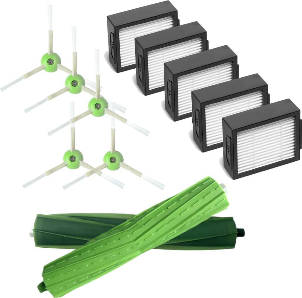 Ersatzteilset Für Irobot Roomba E/i Serie (i7 I7+ I3 E5 I3+ I4 I6 I6+ I8 I8+) - 5 Filter, 5 Seitenbürsten, 2 Hauptbürsten