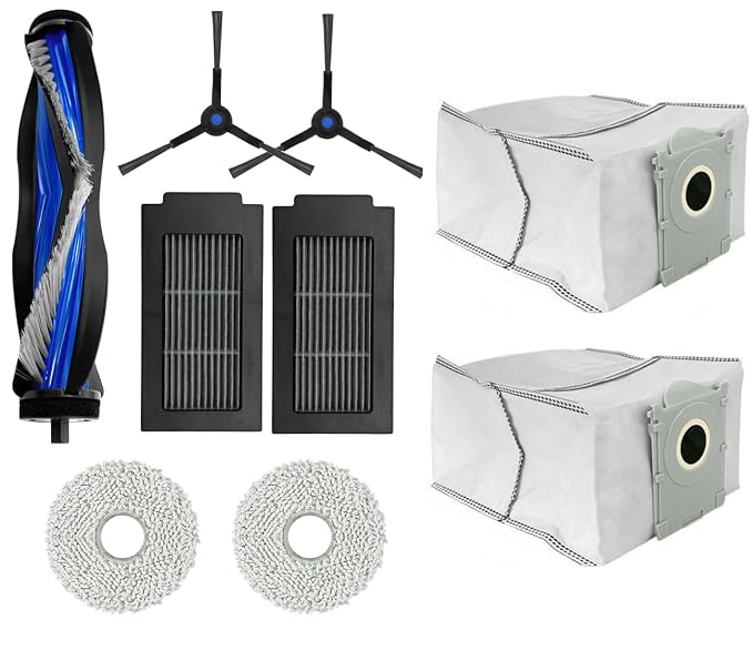 9-teiliges Ersatzteilset Für Ecovacs T50 Pro Omni Staubsauger: Walzen, Seitenbürsten, Filter, Wischmopps, Beutel