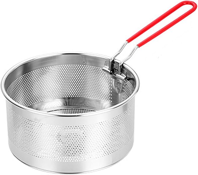 Fritteuse Und Nudelsiebkorb Aus Edelstahl Mit Abnehmbarem Griff (16 Cm)