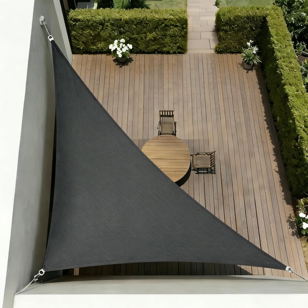 Sonnenschutzgewebe, Wasserdicht, Regendicht, Für Balkon, Terrasse, Dachterrasse, Autovordach, Uv-schutz, 3 X 3 X 3 M, Kühles Grau