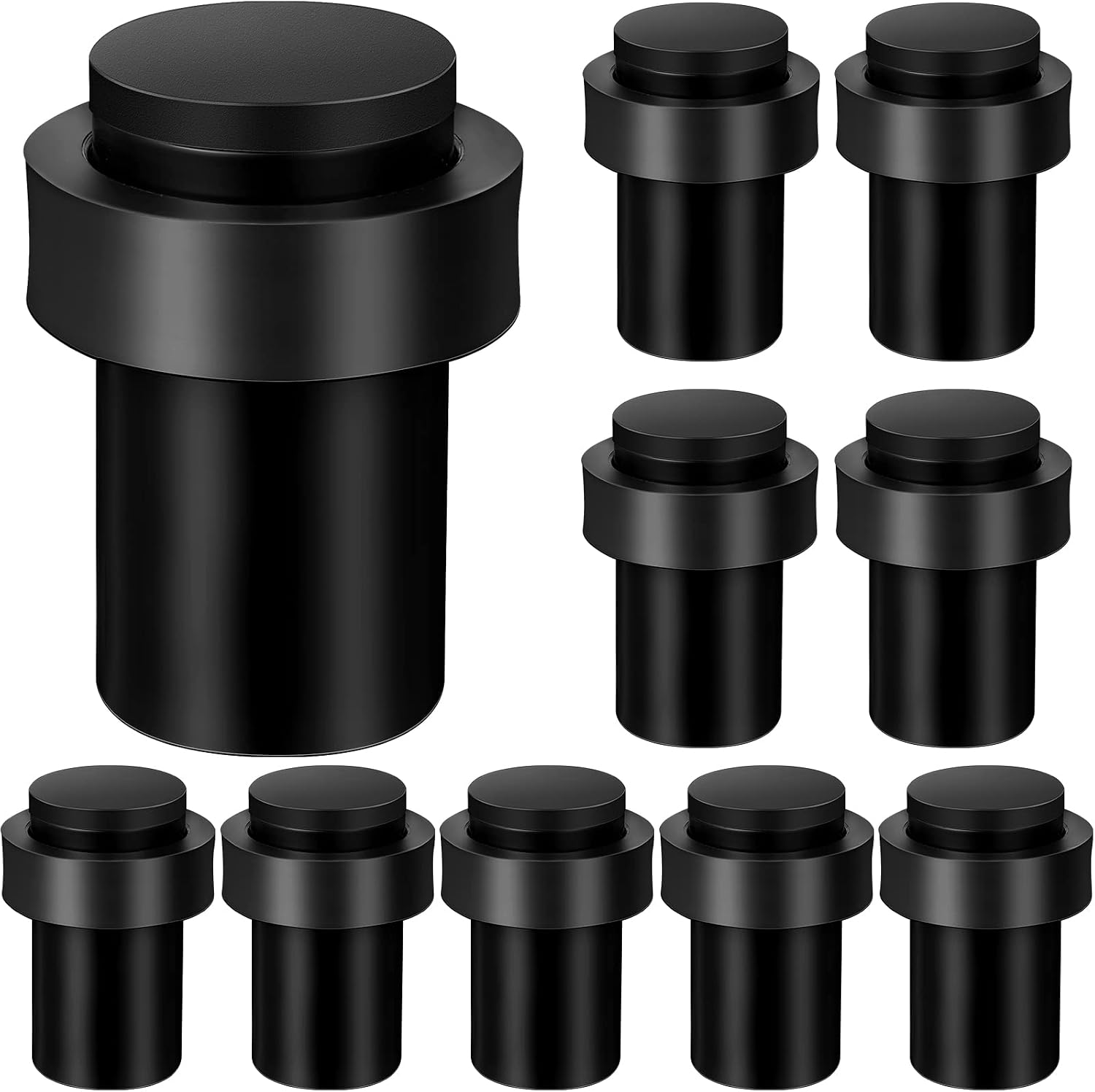 10-teiliges Türstopper-set, Bodenstopper, Zylindrischer Edelstahlstopfen, Moderne Dekorative Gummipufferhalterung