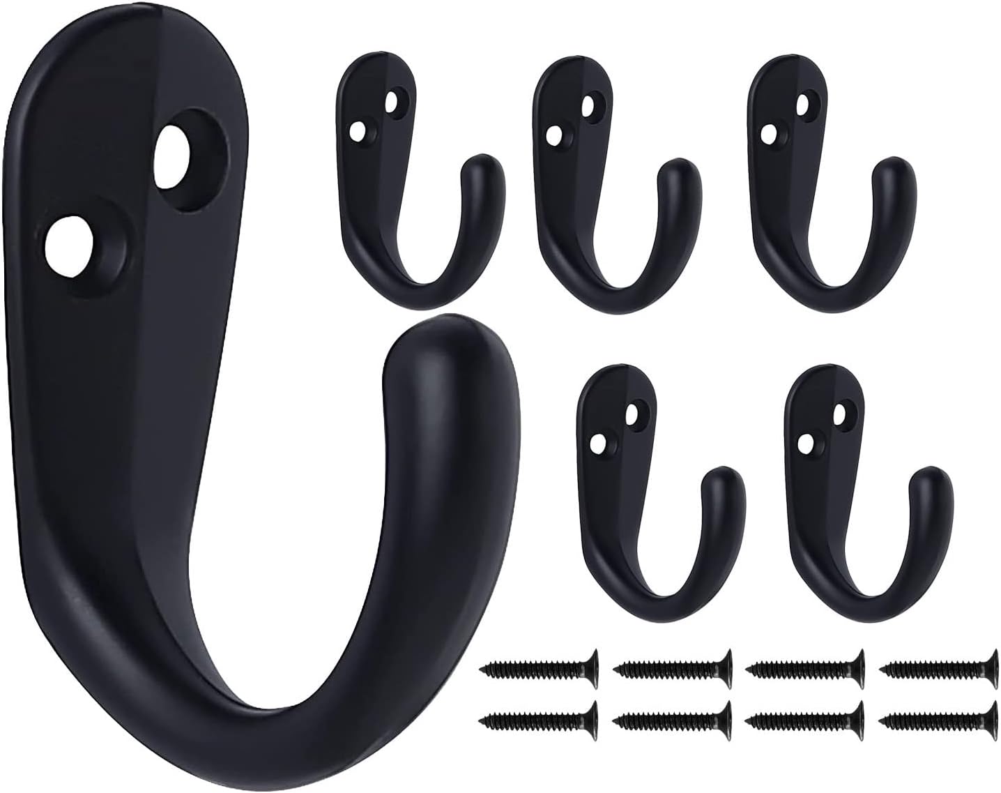 Haken, 10er-set Verchromte Haken, Einzelhaken, Zum Aufhängen Von Kleidung/jacken/handtüchern/hüten/schlüsseln, Schwarz