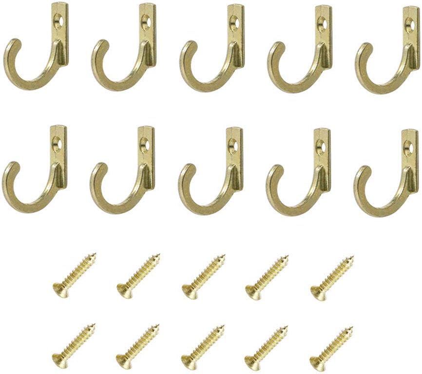 10 Wandhaken Aus Zinklegierung, Kleine Kleiderhaken Für Hüte, Handtücher, Schlüssel, Schals, Schmuck, Kleider, Mit Schrauben (gold)