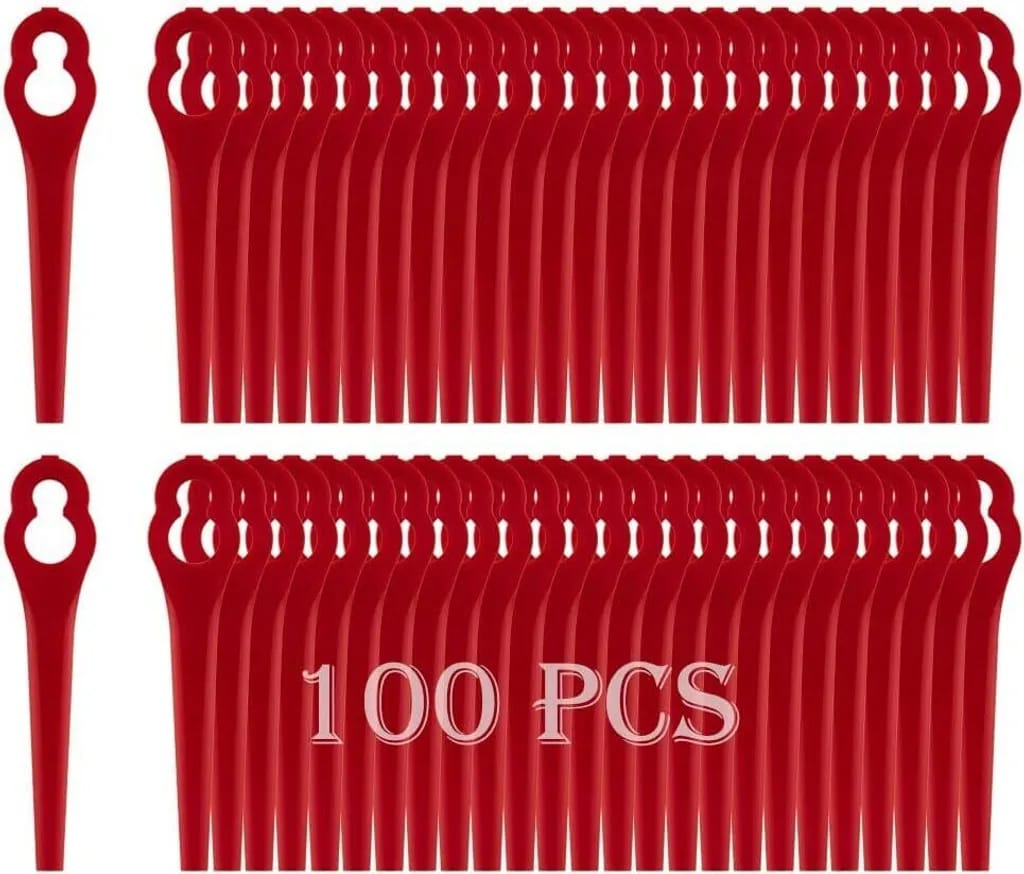 100er-set Ersatzmesser Für Rasenmäher, Zubehör, Unkrautmesser, Rasen- Und Gartenmähermesser, Gerade Kunststoff-grasschneidmesser