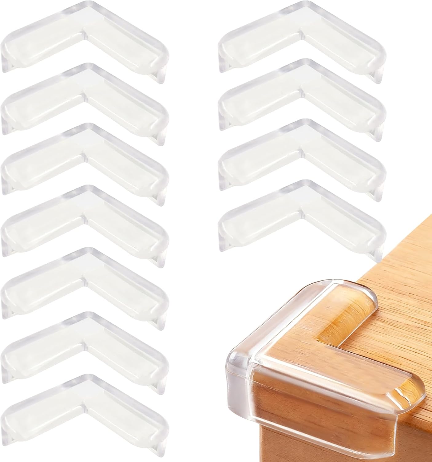 12-teiliges Set Transparenter Eckenschützer Aus Flexiblem Gummi Für Weiche Sicherheitskanten, Geeignet Für Möbel Und Tische, Antikollisionsleisten