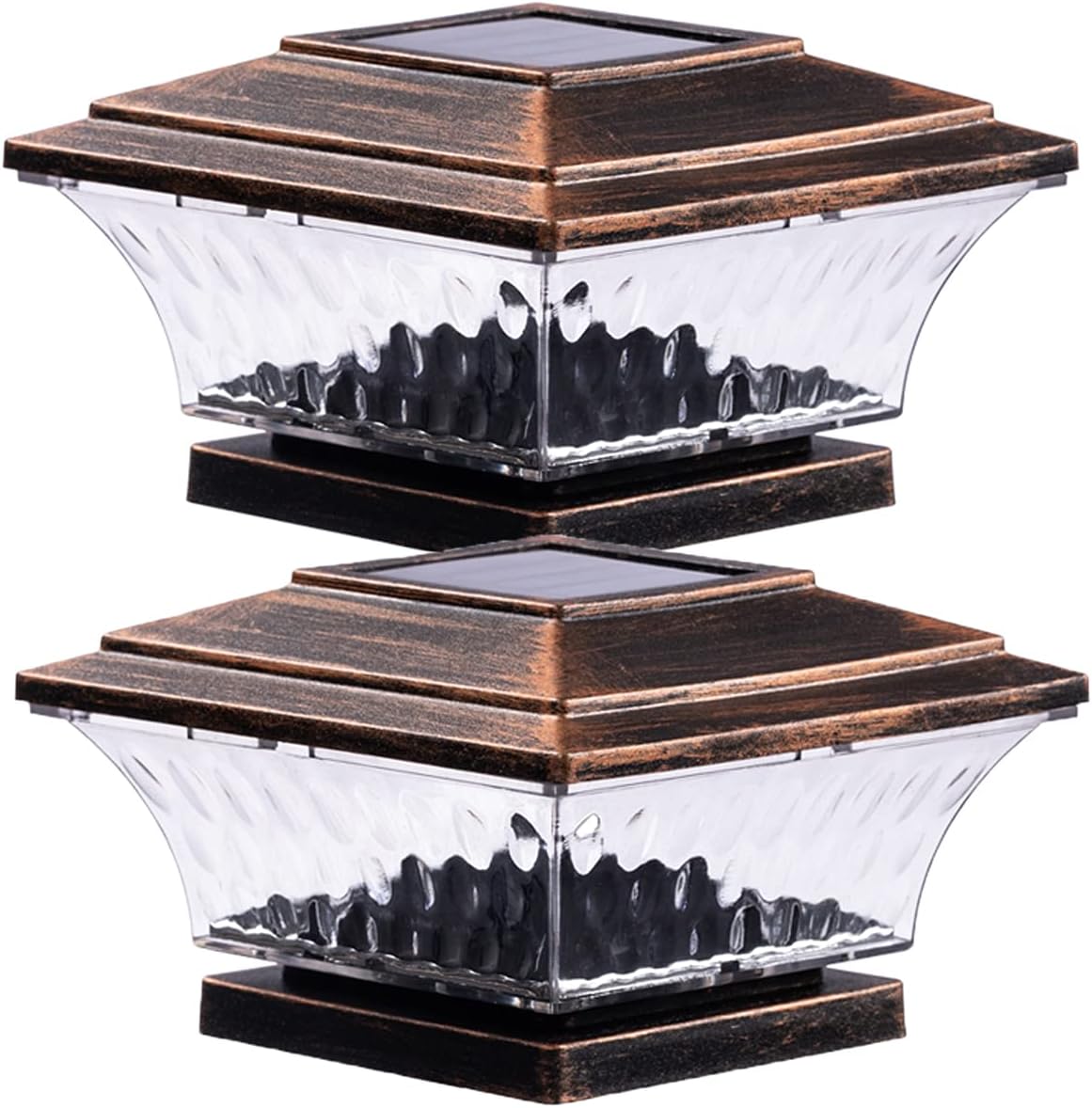 Solarbetriebene Pfostenleuchte, Led-außenbeleuchtung, Terrassen- Und Zaunbeleuchtung, Warmweiß/hellweiß, Geeignet Für Holzpfosten, 2er-pack – Schwarz