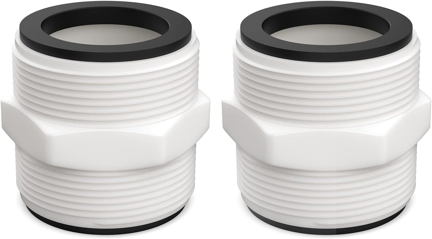 Zwei Intex Coleman Einbaupool-schlauchverlängerungen, Ersatzteile, Gewindeanschlüsse 1,5 Bis 1,5 Zoll (3,8 Bis 3,8 Cm), Adapter
