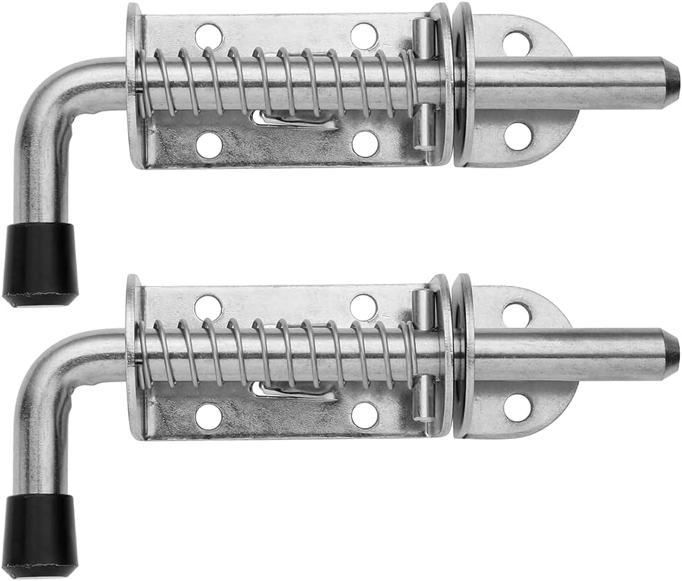 128 Mm Hochleistungs-türriegel Aus Edelstahl, Tragbar, Mit Verstärktem Federbolzen, Gebürsteter Oberfläche, 2er-pack