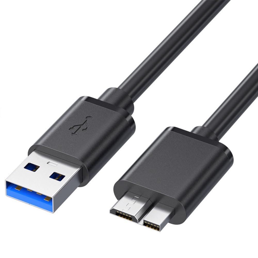 Usb 3.0 Datenkabel Für Externe Festplatten, Am-auf-micro-b-highspeed-usb-3.0-kabel Zum Anschluss Von Festplattengehäusen An Den Computer, 2 Stück À 1 Meter