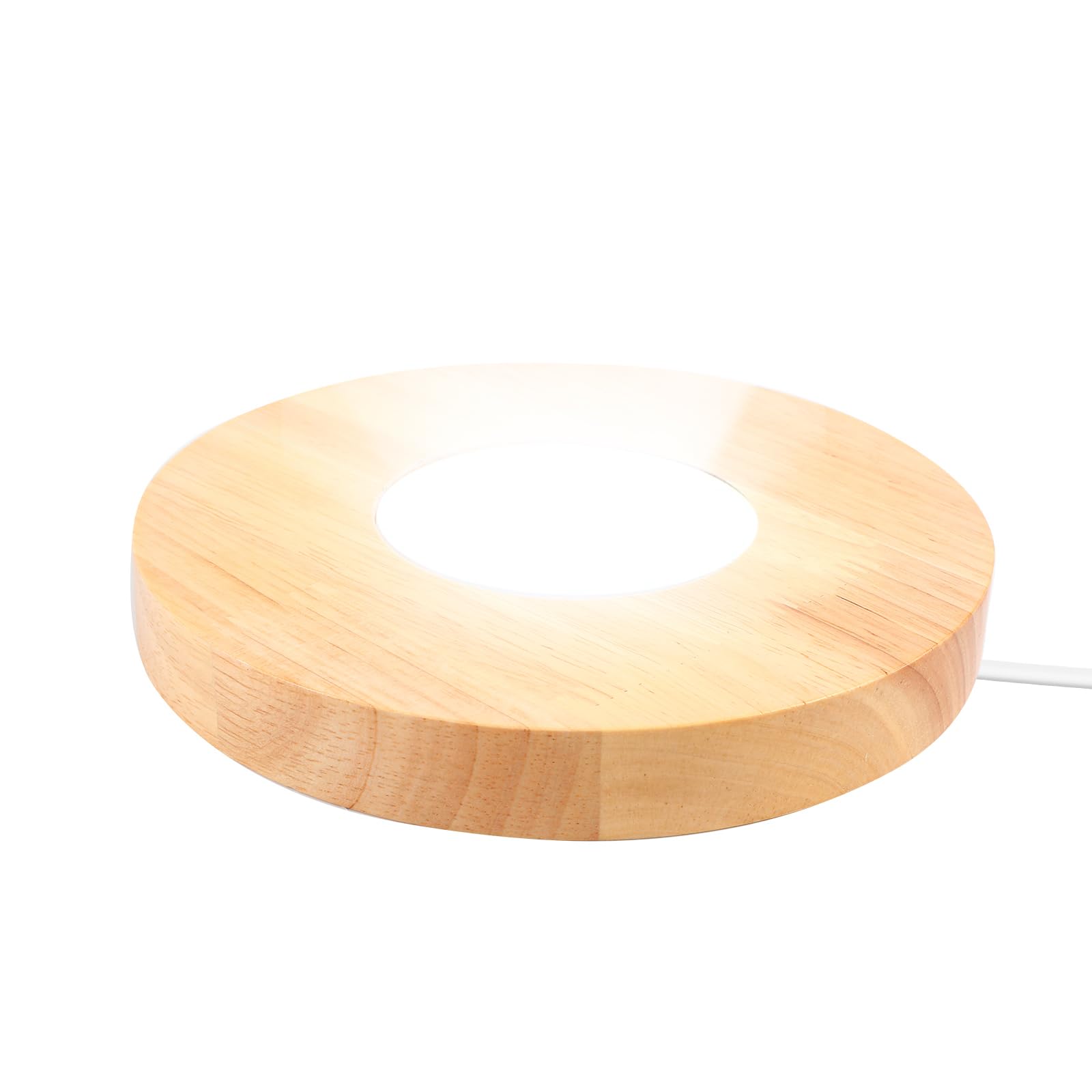 Zwei Led-lichthalter Aus Holz, Kristall-präsentationsständer, 3 Modi Für Acrylglaskunst, 10 X 2,7 Cm, Batterien Nicht Enthalten