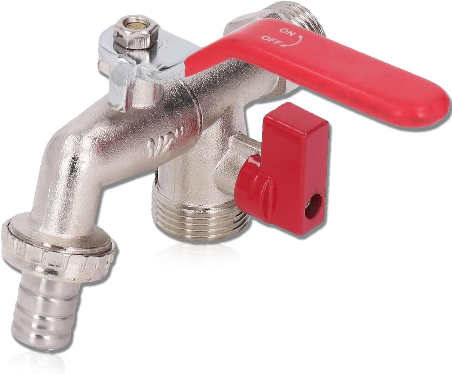 Gartenschlauch-wasserhahn, Doppelventil-außenarmatur 1/2" Und 3/4", Robuster Garten- Und Terrassenhahn, 2er-pack
