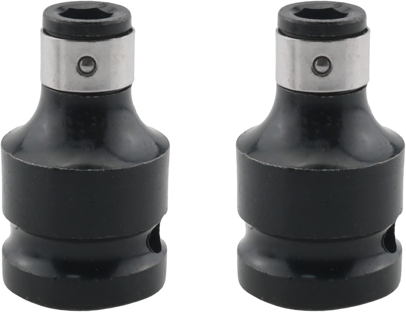 Schnellverschluss-schraubendreher-aufsatz, Wandelt 1,27 Cm Vierkant Auf 0,64 Cm Sechskantschaft Um, Adapter, Schwarz, 2-teiliges Set