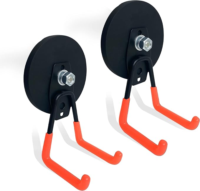 Starke Magnethaken, Garagenmagnethaken, Praktische Haken Zum Aufhängen Von Gartengeräten Und Verlängerungsschläuchen Für Elektrowerkzeuge, 2-teilig, 88-mm-basis