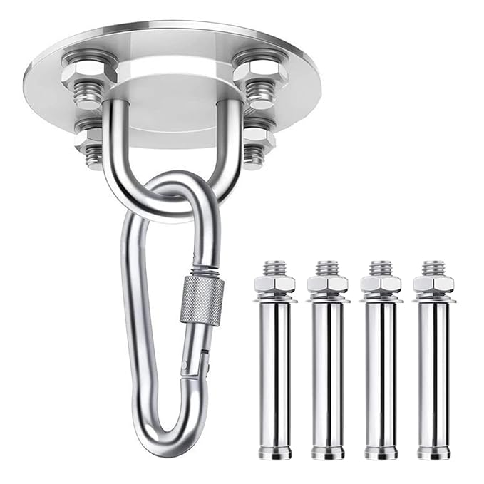 Hängemattenhaken-set, Edelstahl, Wand- Und Deckenmontage, Robuste Schaukelhalterungen, Für Schaukeln, Höhlen, Sonnenschirme Und Stühle, Silberfarben, 2-teilig