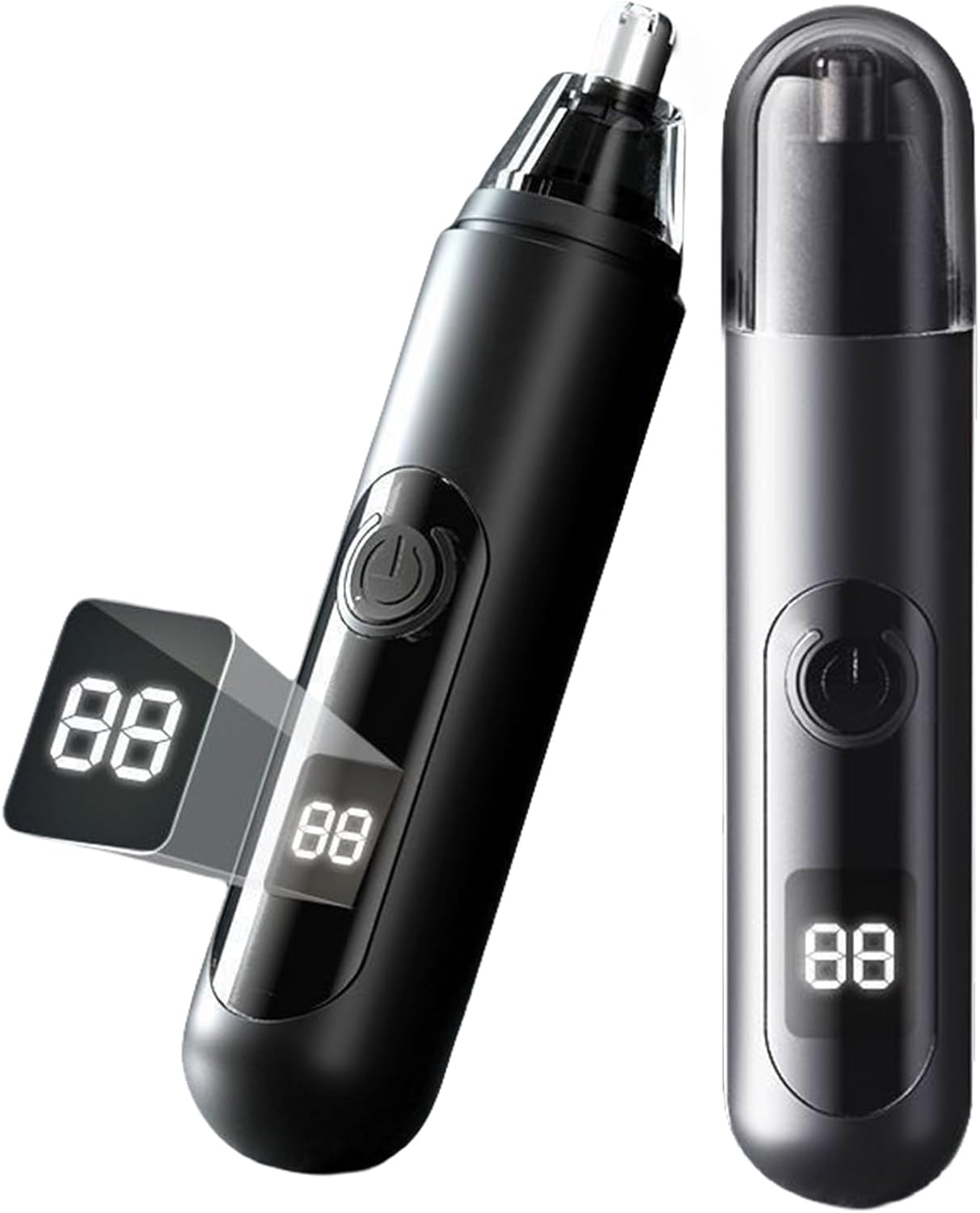 Nasenhaartrimmer, Led-anzeige, Usb-aufladbar, Spritzwassergeschützte Klinge, Geeignet Für Männer Und Frauen, Für Nasen- Und Ohrhaare, 2-teiliges Set.