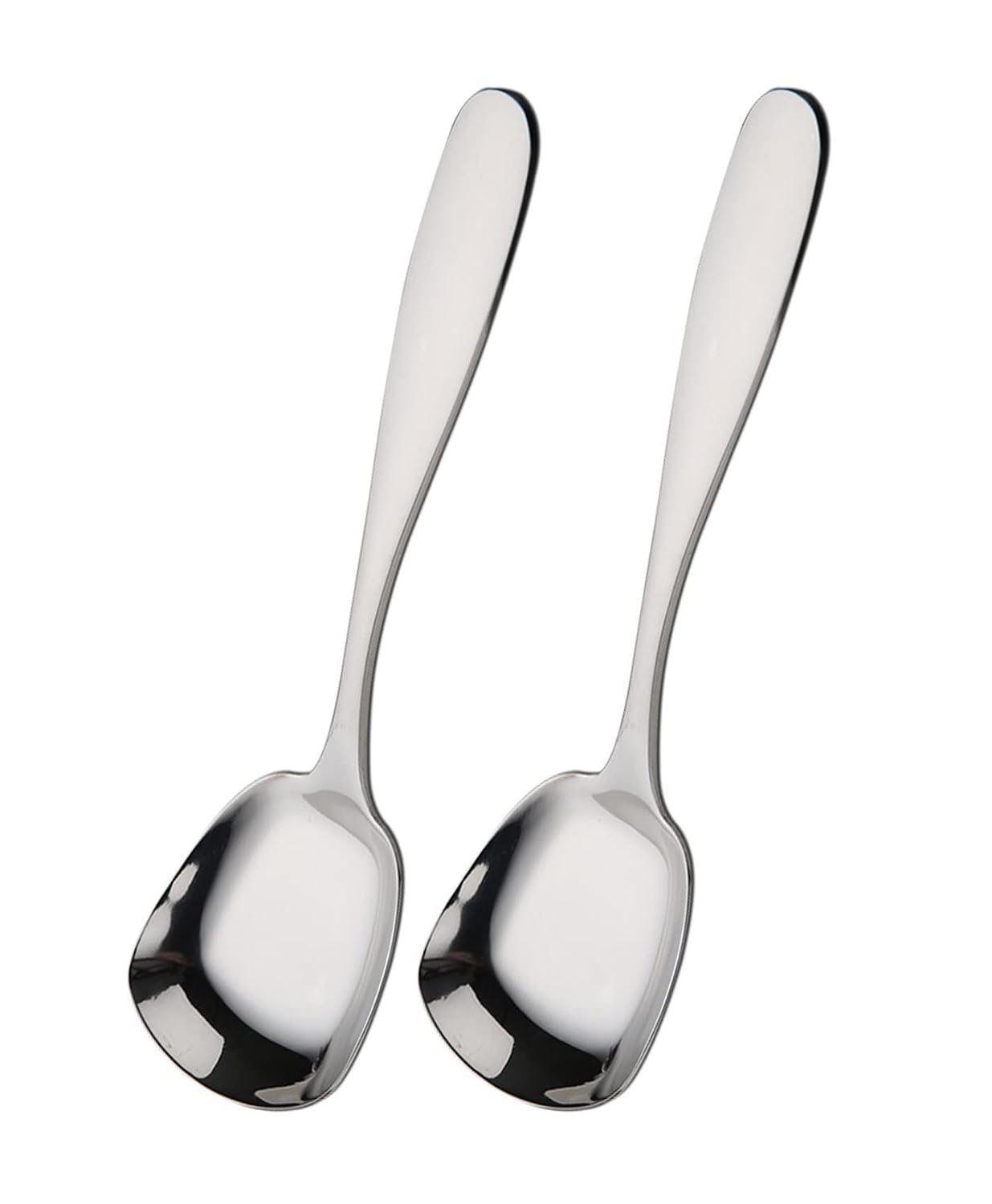 Dessertlöffel Aus Edelstahl, Quadratischer Kopf, Eislöffel, Rührlöffel, Reislöffel, Teelöffel, 2er-pack, 17 Cm